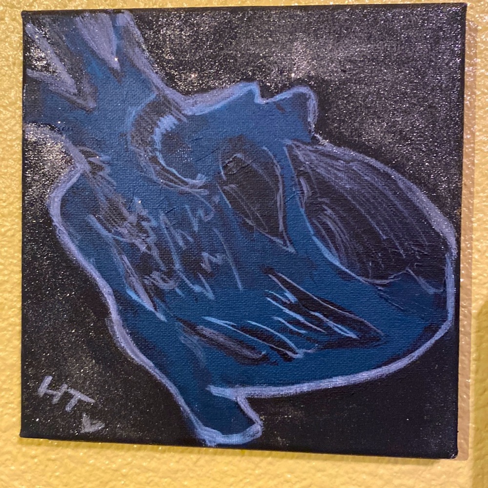 Beautiful hand painted heart painted
